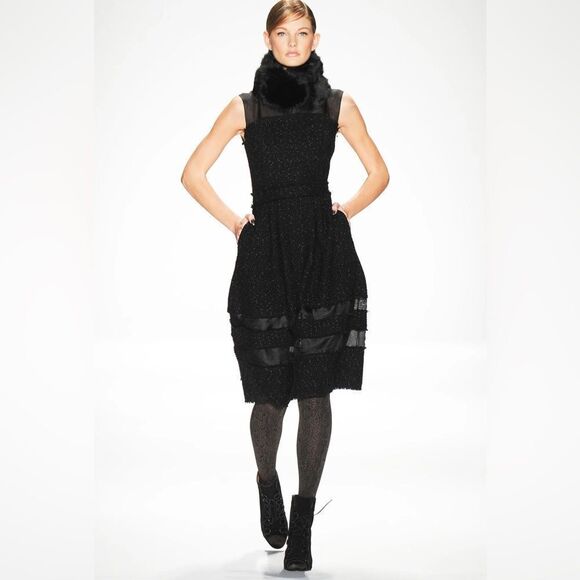 BADGLEY MISCHKA•Tweed Sleeveless Dress Black - Picture 1 of 2
